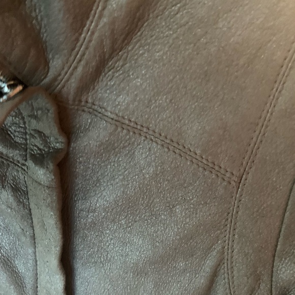Ellie Tahari light grey 100% leather jacket size Small - Picture 7 of 9